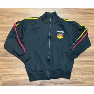 Dolmen Clothing Germany Track Jacket Mens Black Full Zip Soccer Crest Sz L